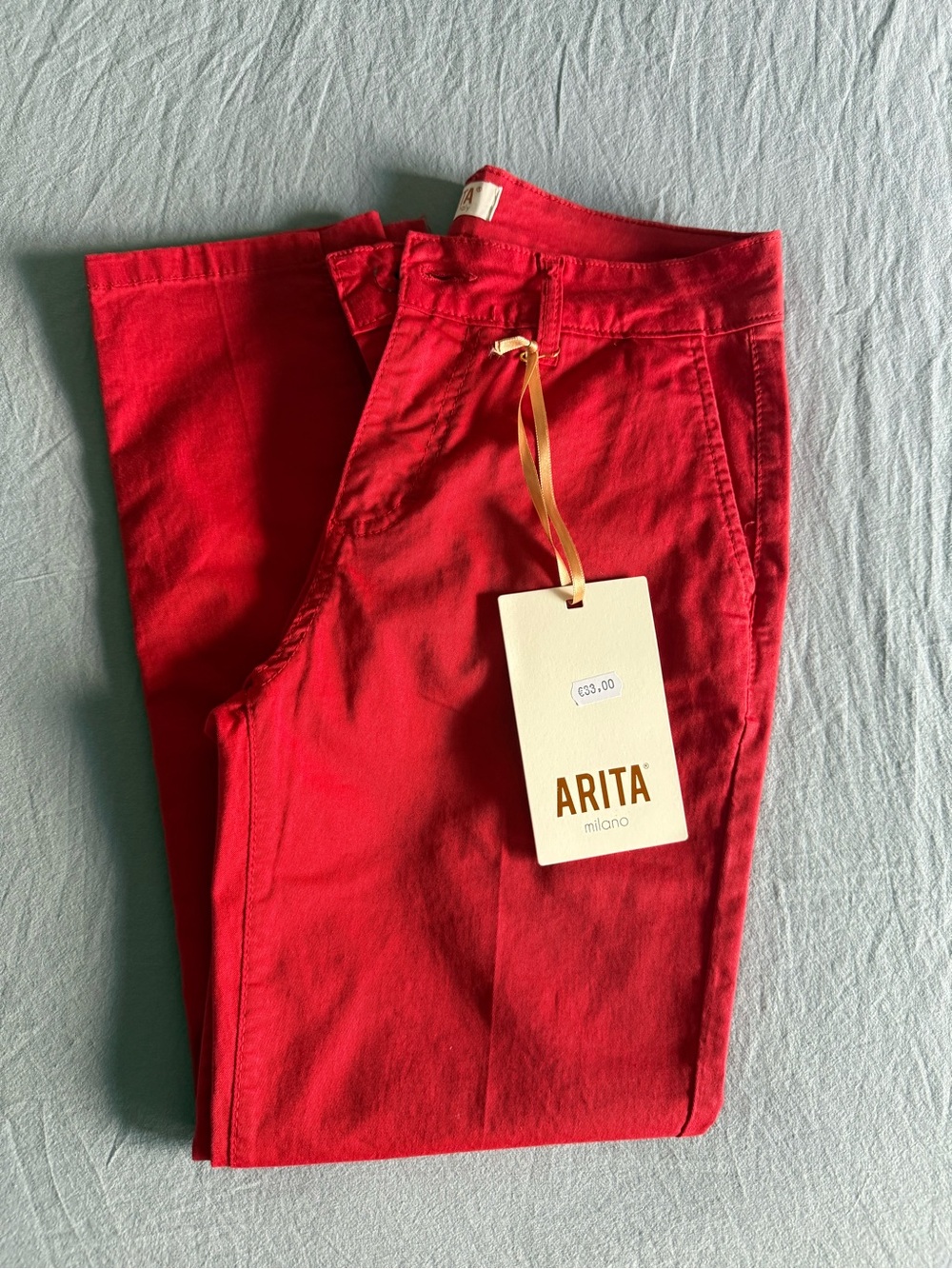 ARITA Milano Red Cropped Pants Size S NWT Made in Italy
